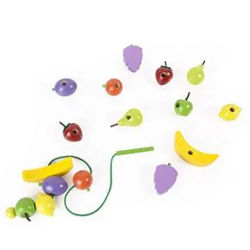 Guidecraft Count and Lace Fruit Set for Kids Learning
