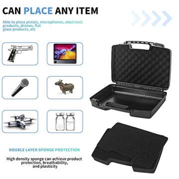 OUUTMEE Portable Hard Case 16.5" x 12.5" x 4.7" with Customizable Foam for Equipment Protection