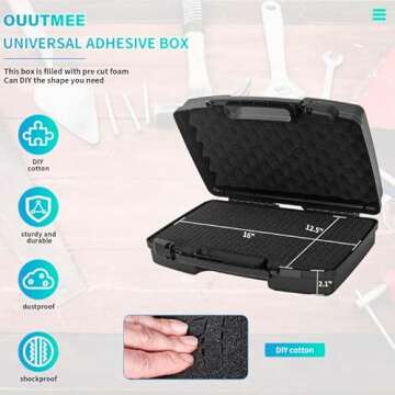OUUTMEE Portable Hard Case with Customizable Foam