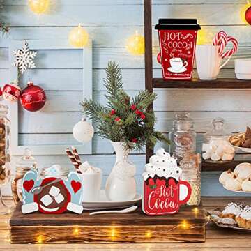Christmas Hot Cocoa Tiered Tray Decor Set