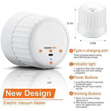 Electric Vacuum Sealer for Fresh Mason Jar Storage