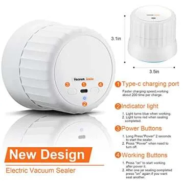 Electric Vacuum Sealer for Fresh Mason Jar Storage