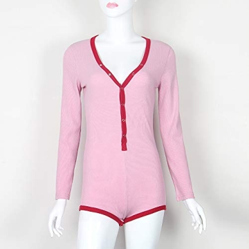 Roselux Sexy Deep V Neck Knitted Bodysuit for Women