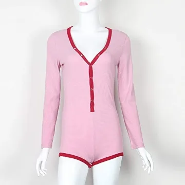 Roselux Sexy Deep V Neck Knitted Bodysuit for Women