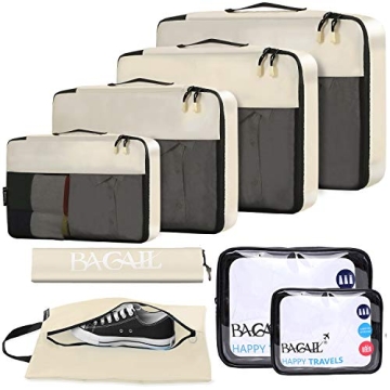 BAGAIL 8 Set/9 Set Packing Cubes - Luggage Organizer for Travel