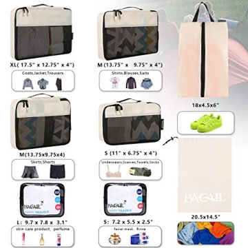 BAGAIL Packing Cubes - Ultimate Travel Organizer Set
