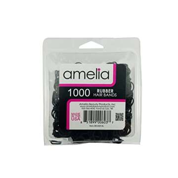 Amelia Beauty | 1000 Count 1/2" Rubber Bands | Premium US Made Rubber Hair Ties | Ideal for Ponytail...