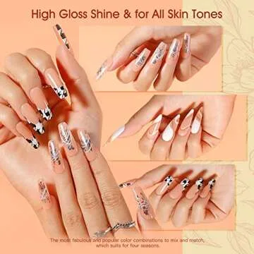 ROSALIND Poly Nail Gel Kit 2 oz Naked Orange Poly Extension Gel Nails, Poly Builder Nail Gel Neutral...