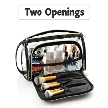 TSA Approved Clear Makeup Bag - Durable Travel Toiletry Organizer