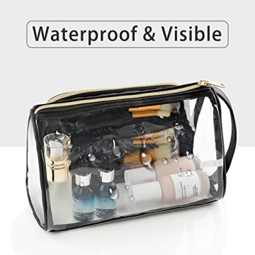 TSA Approved Clear Makeup Bag - Durable Travel Toiletry Organizer