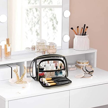 TSA Approved Clear Makeup Bag - Durable Travel Toiletry Organizer