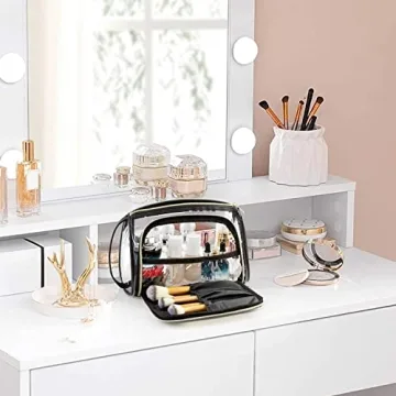 TSA Approved Clear Makeup Bag - Durable Travel Toiletry Organizer