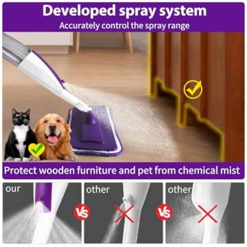 Wet Spray Mop for Easy Floor Cleaning - Refillable & Washable Pads