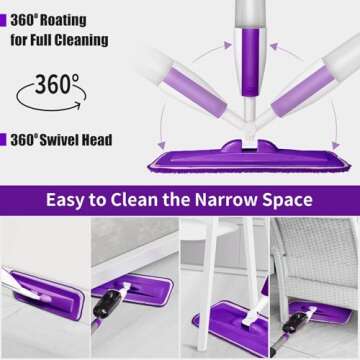 Effortless Floor Cleaning Mop with Refillable Bottle and Pads