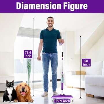 Effortless Floor Cleaning Mop with Refillable Bottle and Pads