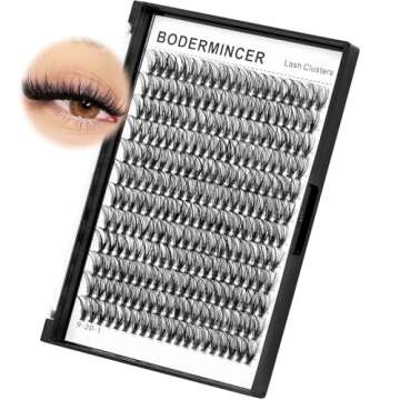 Bodermincer Black Cluster Lashes 240pcs 20D/40D DIY Eyelash Extensions D Curl