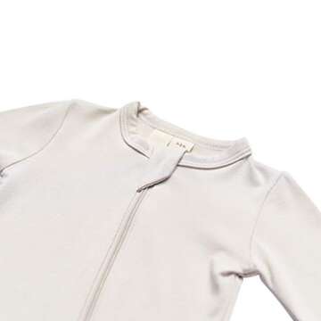 KYTE BABY Unisex Rayon Made From Bamboo Zippered Rompers (Newborn, Oat)