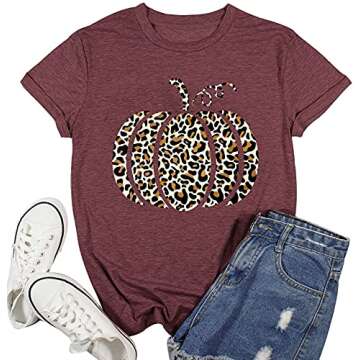 Comfy Halloween Pumpkin Shirt for Women - Fall Graphic Tee