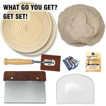 Farielyn-X 9 Inch Bread Banneton Proofing Baskets Set