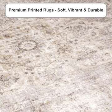 ReaLife Machine Washable Area Rug - Stain Resistant, Non-Shed - Eco-Friendly, Non-Slip, Family & Pet...