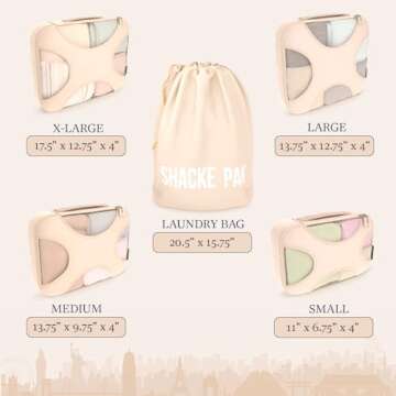 Shacke 5-Piece Packing Cubes Set for Organized Travel