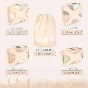 Shacke 5-Piece Packing Cubes Set for Organized Travel