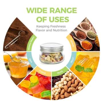 Canning Jars - 12 Pack Small Mason Jars 4 oz Glass Canning Jars with Lids for Jam, Honey and Spice, Wedding Favors, Shower Favors