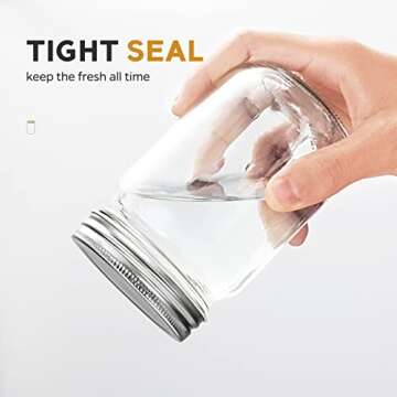 Canning Jars - 12 Pack Small Mason Jars 4 oz Glass Canning Jars with Lids for Jam, Honey and Spice, Wedding Favors, Shower Favors