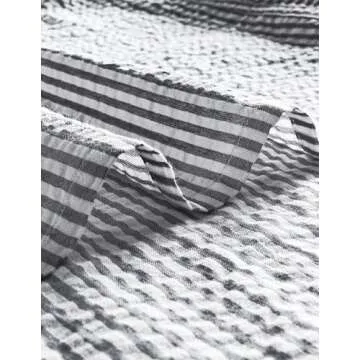 VATPAVE Mens Striped Summer Button Down Beach Shirt