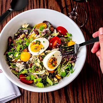 MT Products Black Individually Wrapped Plastic Cutlery Set - Disposable Heavy Weight Utensils - Pack of 50