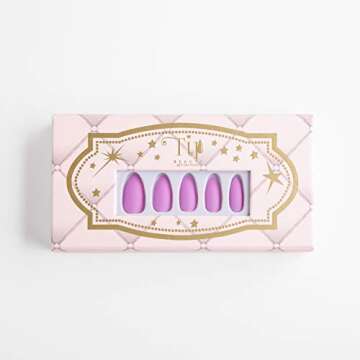 Tip Beauty Almond Press on Nails | 28 Faux Nails & Specialized Nail Glue | Quick Drying Professional...