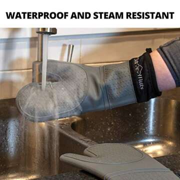 Frux Silicone Oven Mitts - Heat Resistant & Waterproof 500°F