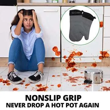 Frux Silicone Oven Mitts - Heat Resistant & Waterproof 500°F