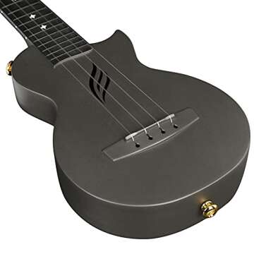 Soprano Ukulele Enya Nova U Mini 21" –Carbon Fiber Travel Ukulele–With Beginner Kit includes Semi-Hard Case, Strap, Capo, and Strings (Black)