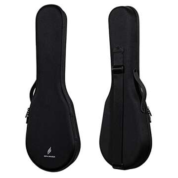 Soprano Ukulele Enya Nova U Mini 21" –Carbon Fiber Travel Ukulele–With Beginner Kit includes Semi-Hard Case, Strap, Capo, and Strings (Black)