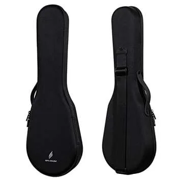 Soprano Ukulele Enya Nova U Mini 21" –Carbon Fiber Travel Ukulele–With Beginner Kit includes Semi-Hard Case, Strap, Capo, and Strings (Black)