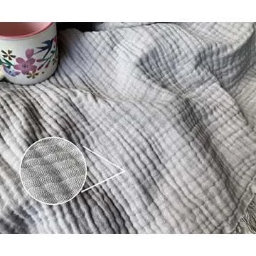 KyraHome 100% Organic Cotton 55"x60" Muslin Throw Blankets for Couch, Adult, Hand-Plant Dyed Breatha...