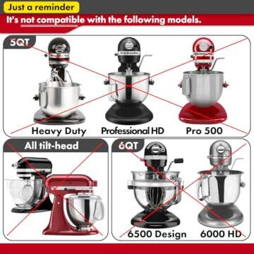 Flat Beater Replacement for KitchenAid 5plus/6 Qt. Bowl-Lift Stand Mixers/Polished 18/8 Stainless Steel Paddle Accessories/No coating/Dishwasher Safe/Replacement for KN256CBT