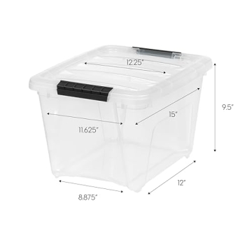 IRIS USA 19 Qt Stackable Storage Bins - BPA-Free, Clear