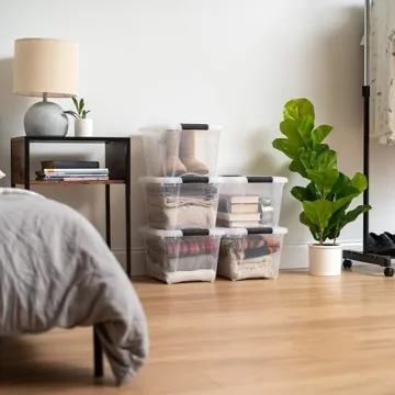 IRIS USA 19 Qt Stackable Storage Bins - BPA-Free, Clear