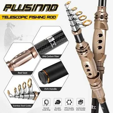 PLUSINNO Spinning Rod and Reel Combos Telescopic Fishing Rod Pole with Reel Line Lures Hooks Fishing Carrier Bag Case and Accessories Fishing Gear Organizer (1.8M 5.91FT Fishing Gear Organizer) ...