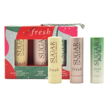 Fresh Color & Care Sugar Lip Set: Sugar Mint Rush Freshening, Rose Tinted Lip Treatment, and Advance...