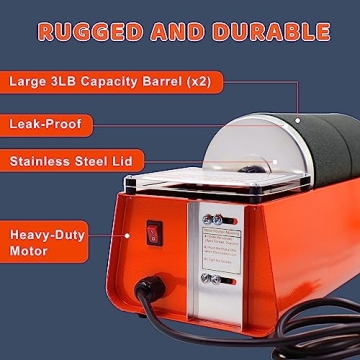 VIYUKI 2025 Professional Rock Tumbler Kit - Double Drum 6LB Lapidary Polisher for Adults (Double Barrel), Includes Rough Gemstones, 8 Polishing Grits, Jewelry, Learning Guide, Great Stem Science Kit