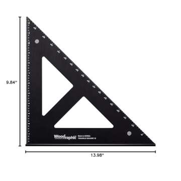 Woodraphic Professional Easy-Read Carpenter Square, Woodworking Tools (12 Inch)