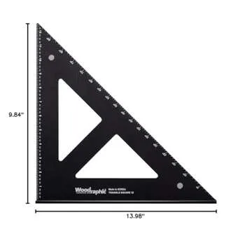 Woodraphic Professional Easy-Read Carpenter Square, Woodworking Tools (12 Inch)
