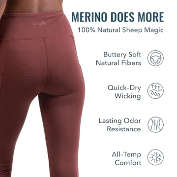 Soft Warm Wicking Merino Wool Leggings for All-Day Comfort