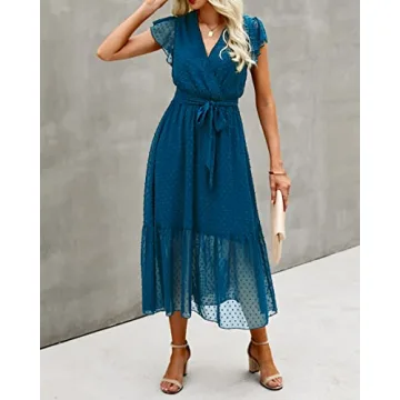 Stylish BTFBM Women Summer Bohemian Midi Dress