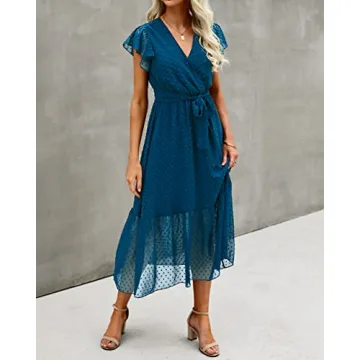 Stylish BTFBM Women Summer Bohemian Midi Dress