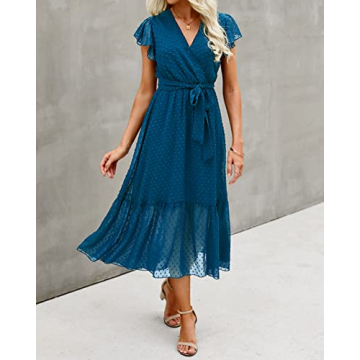 Stylish BTFBM Women Summer Bohemian Midi Dress