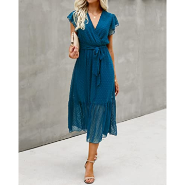 Stylish BTFBM Women Summer Bohemian Midi Dress